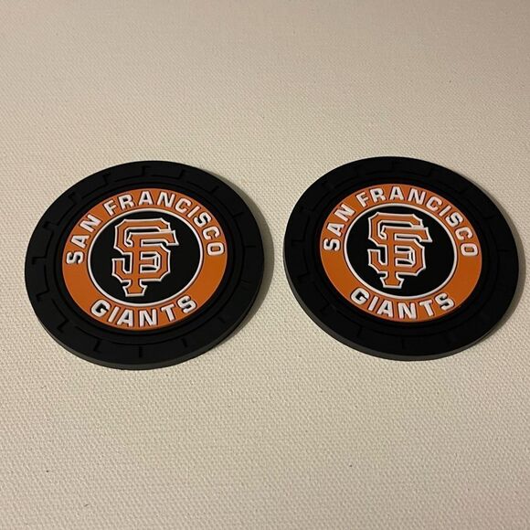 MLB San Francisco Giants car cup Coasters in black Set of 2 NWT - Picture 6 of 7
